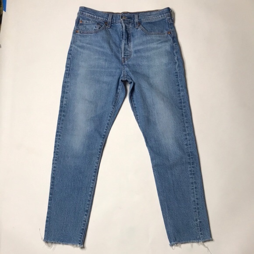 - Levi’s 501 Button Fly High Rise Ankle Cropped Skinny Jeans